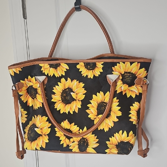 Handbags - Sunflower Print Tote Bag